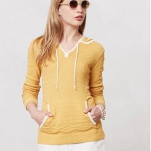 Anthropologie Mustard Knit Hoodie